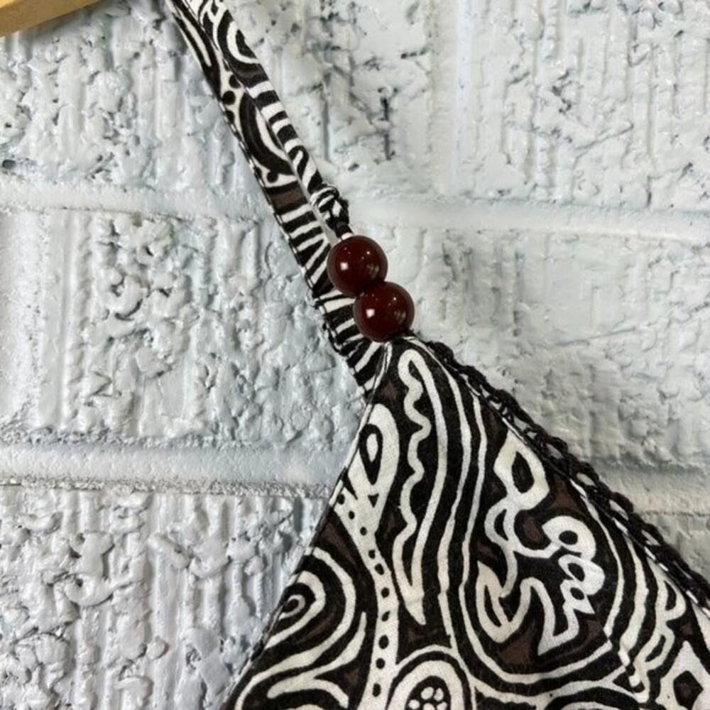 Vtg No Boundaries Paisley Slip Dress Womens Small Black White Y2K Grunge Mini - Picture 6 of 6